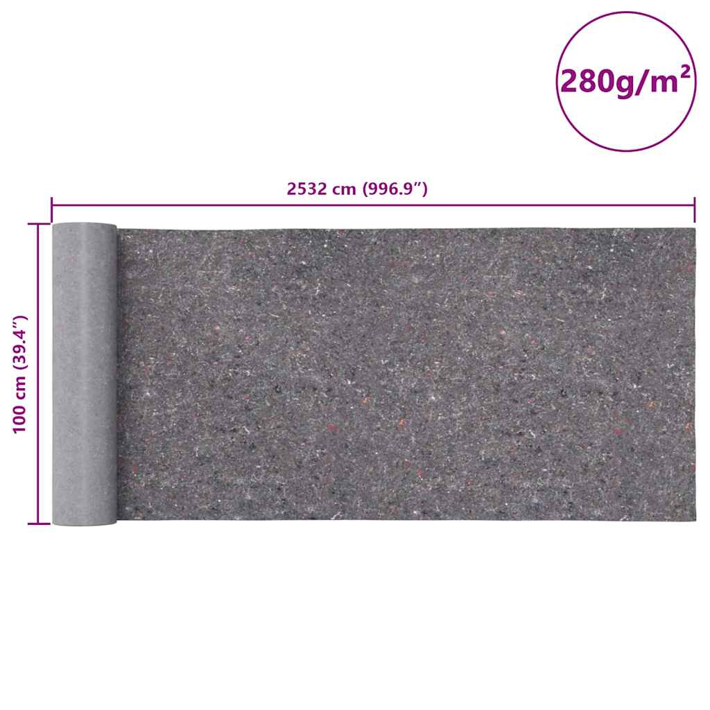 vidaXL Polar malarski antypoślizgowy 25 m 280 g/m² Szary