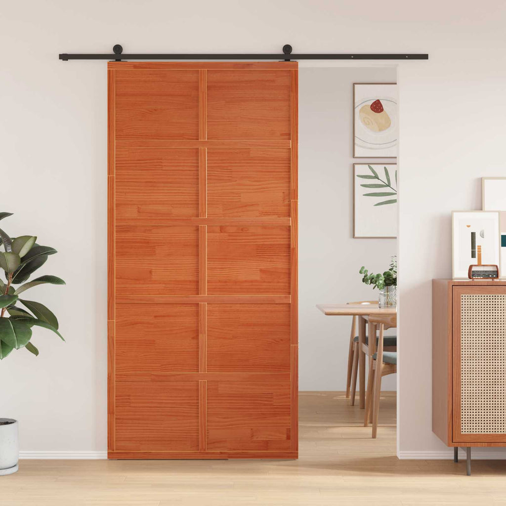 vidaXL Drzwi do stodoły Sosna woskowana 100 x 208 cm