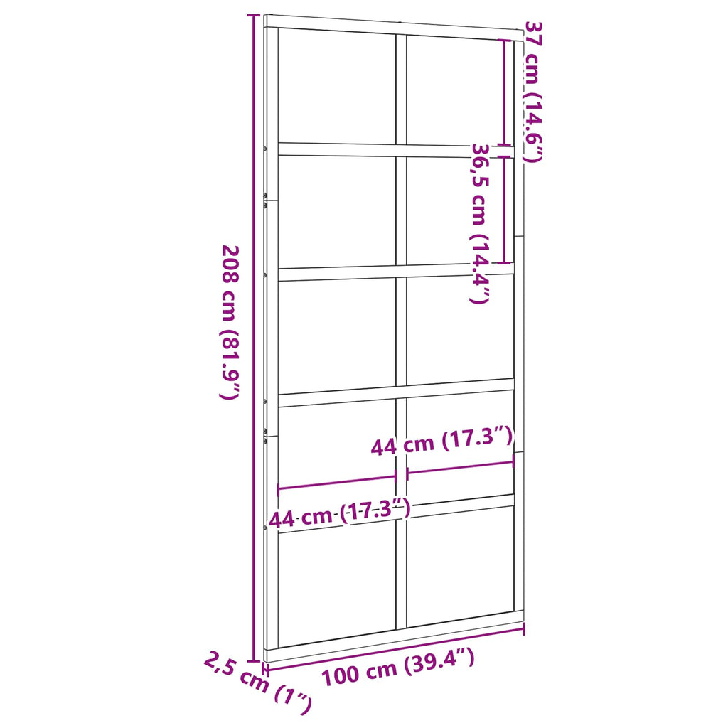vidaXL Drzwi do stodoły Sosna woskowana 100 x 208 cm