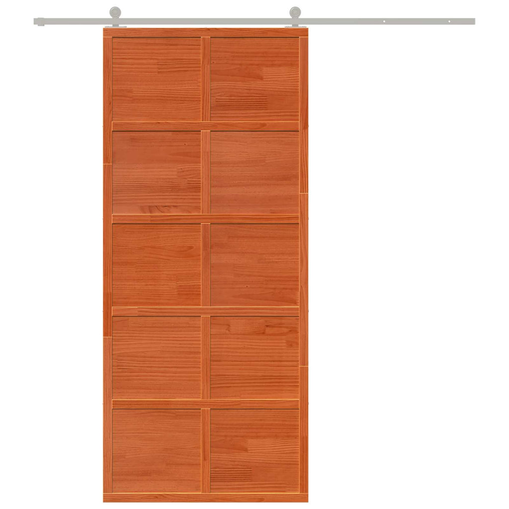 vidaXL Drzwi do stodoły Sosna woskowana 90 x 208 cm