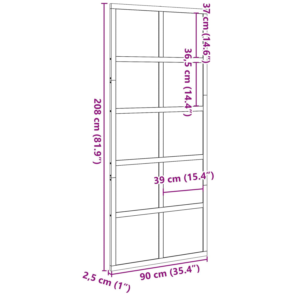 vidaXL Drzwi do stodoły Sosna woskowana 90 x 208 cm