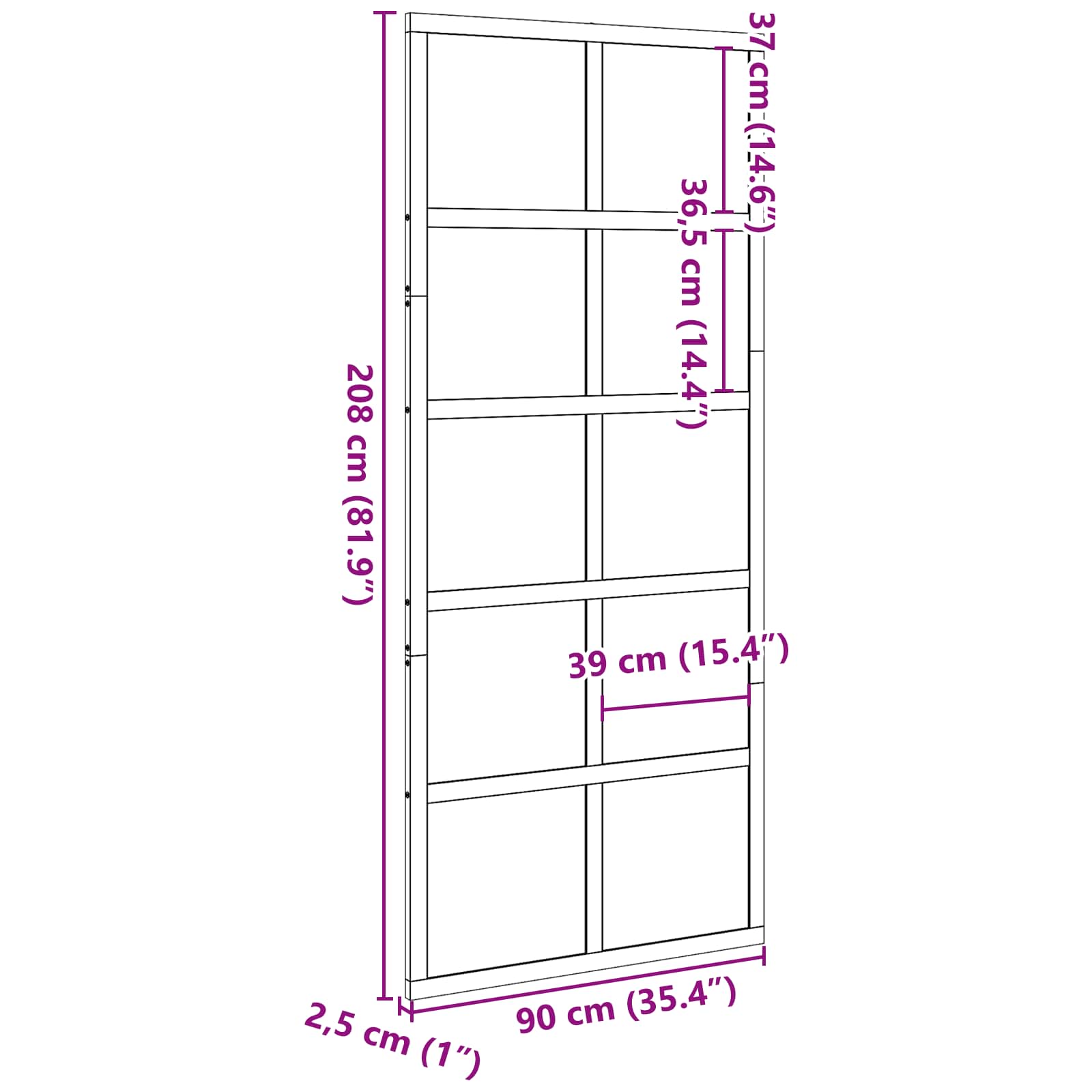vidaXL Drzwi do stodoły Sosna woskowana 90 x 208 cm