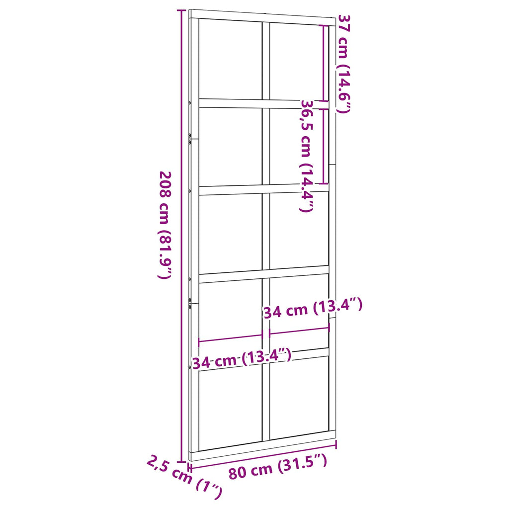 vidaXL Drzwi do stodoły Sosna woskowana 80 x 208 cm