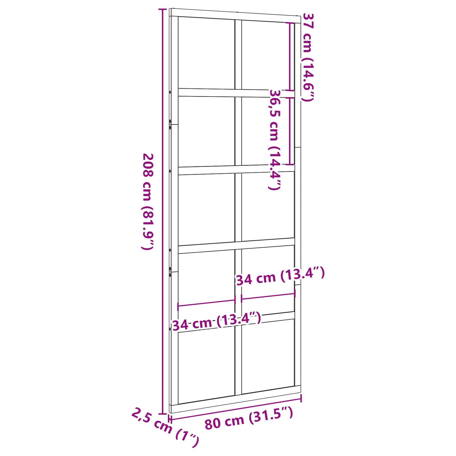 vidaXL Drzwi do stodoły Sosna woskowana 80 x 208 cm