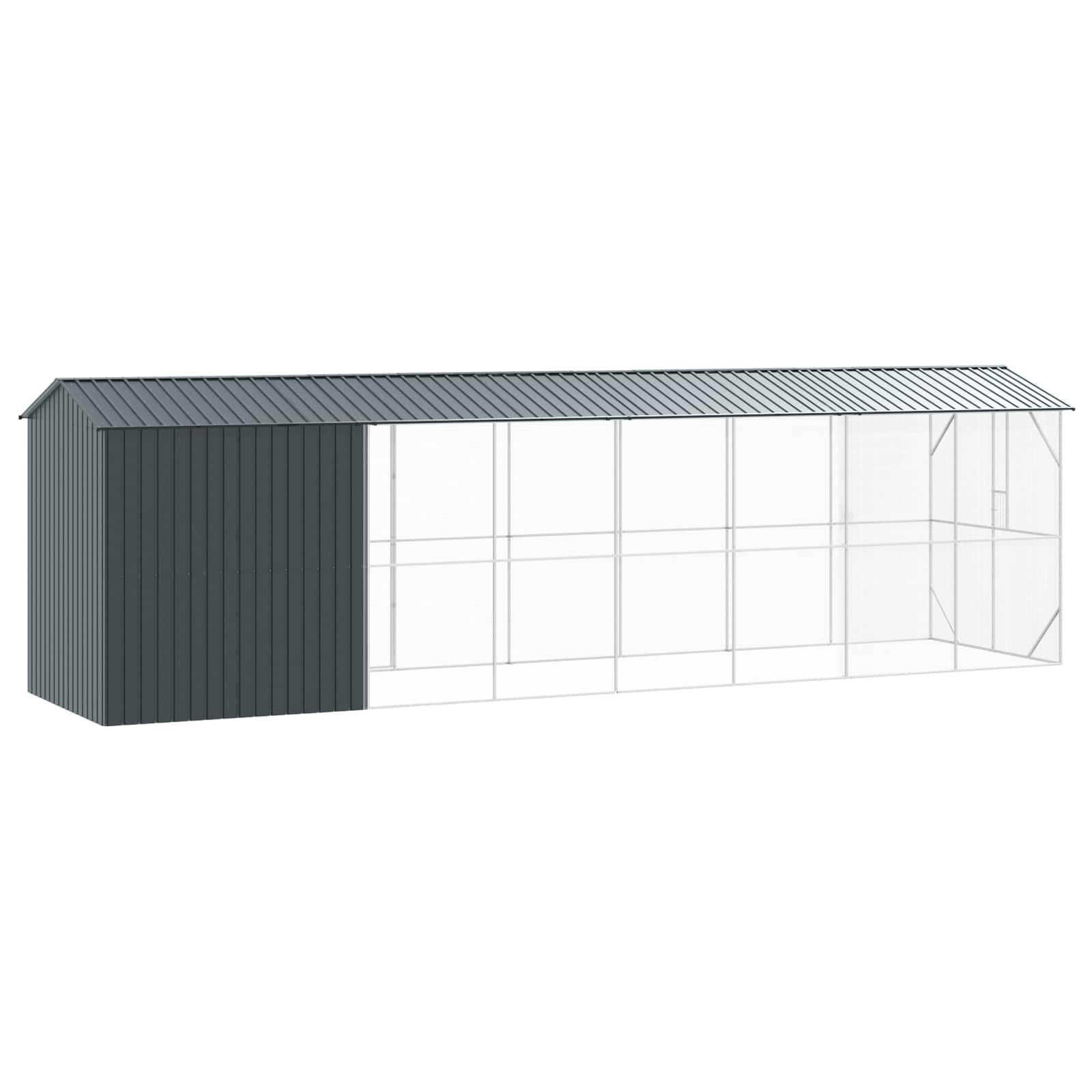 vidaXL Klatka dla ptaków z przechowywaniem Antracyt 860 x 208 x 247 cm