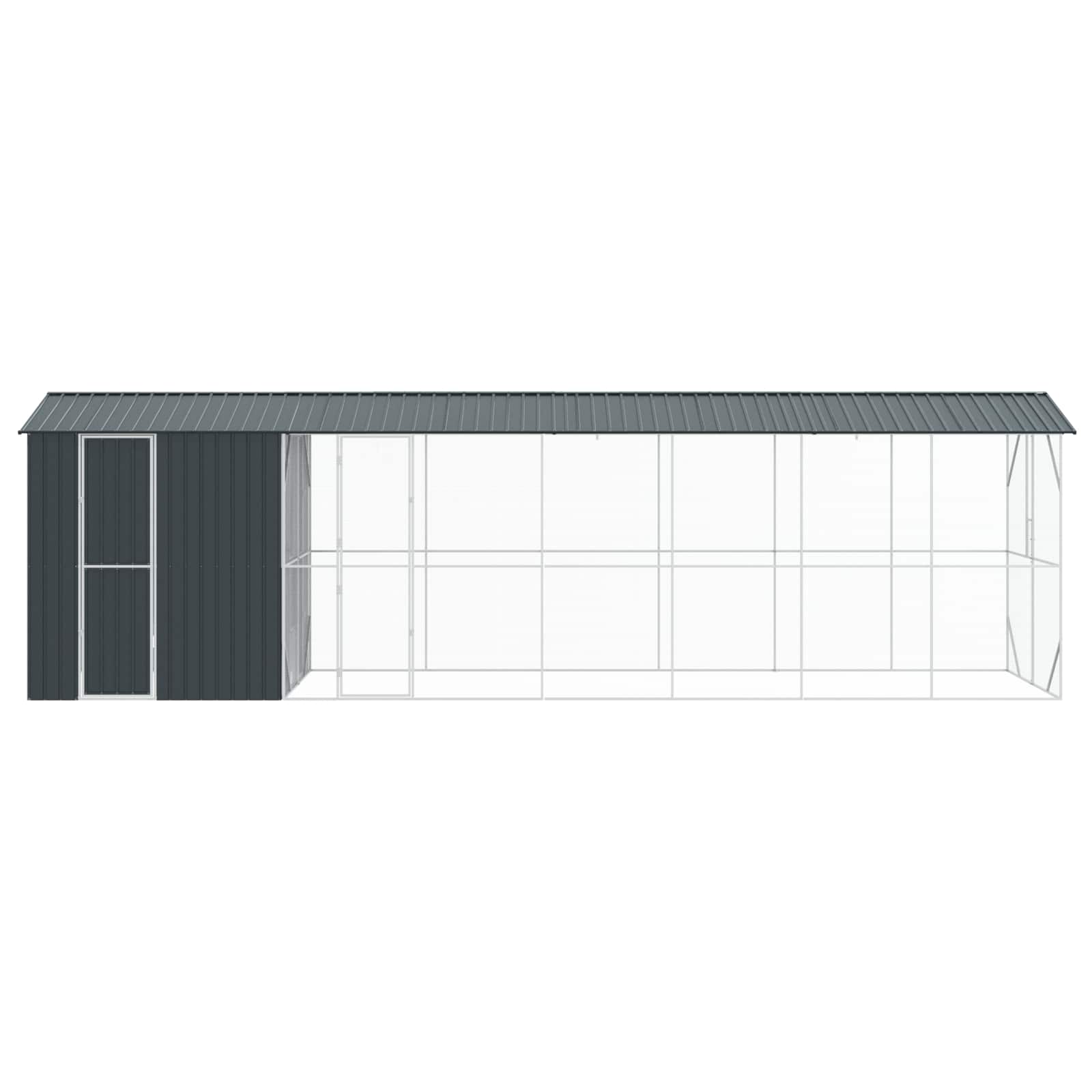 vidaXL Klatka dla ptaków z przechowywaniem Antracyt 860 x 208 x 247 cm