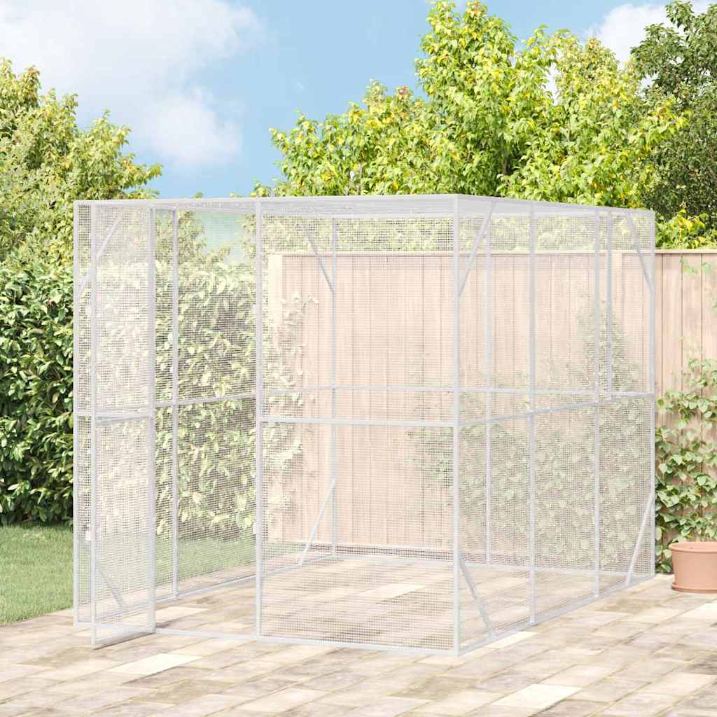 vidaXL Klatka dla ptaków z przechowywaniem Antracyt 210 x 304 x 213 cm