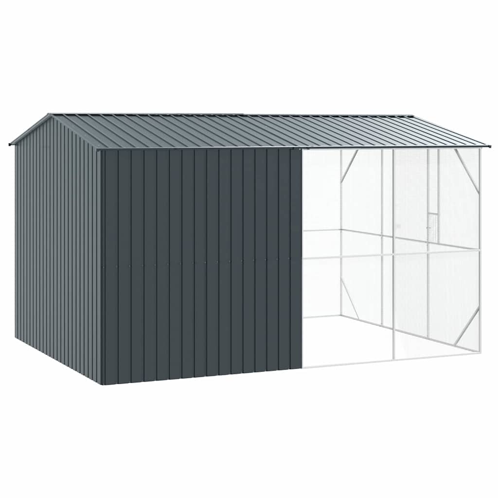 vidaXL Klatka dla ptaków z przechowywaniem Antracyt 430 x 310 x 247 cm