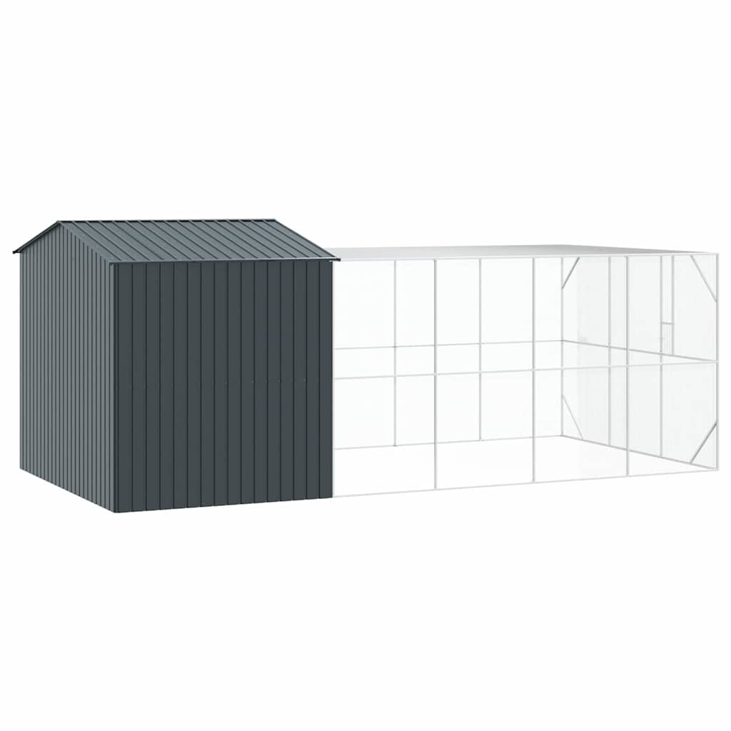 vidaXL Klatka dla ptaków z przechowywaniem Antracyt 635 x 304 x 247 cm