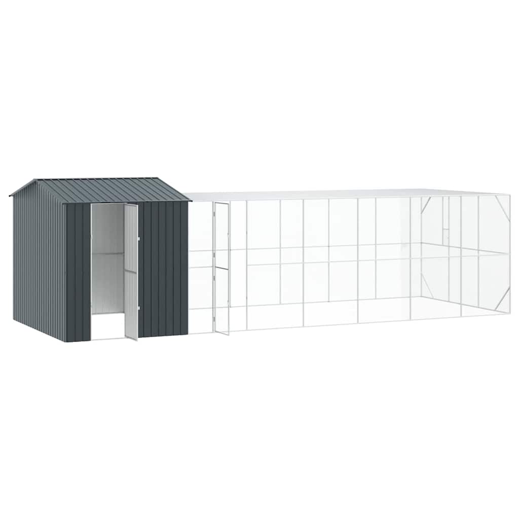 vidaXL Klatka dla ptaków z przechowywaniem Antracyt 845 x 304 x 247 cm