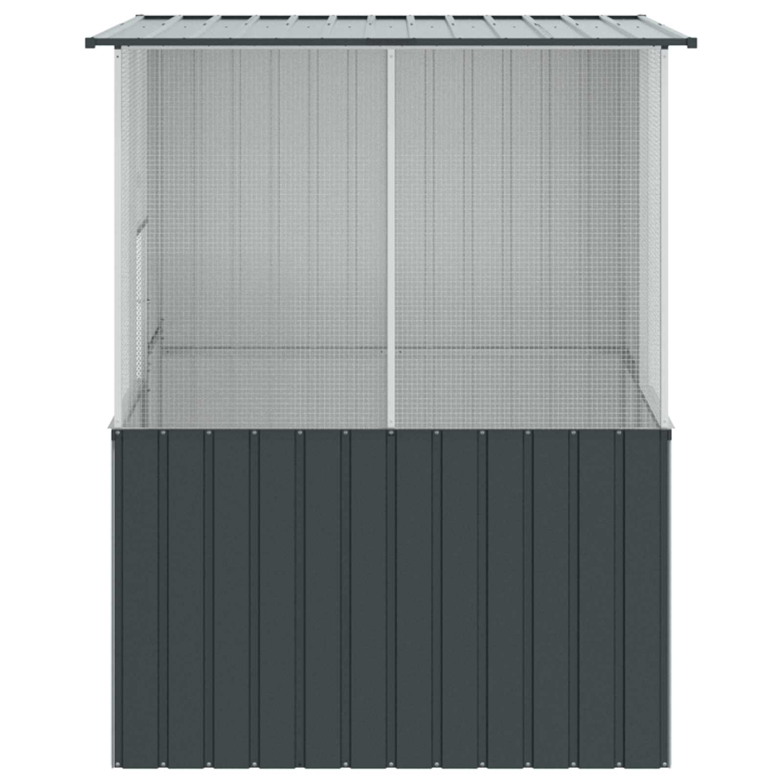 vidaXL Klatka dla ptaków z przechowywaniem Antracyt 165 x 165 x 200 cm