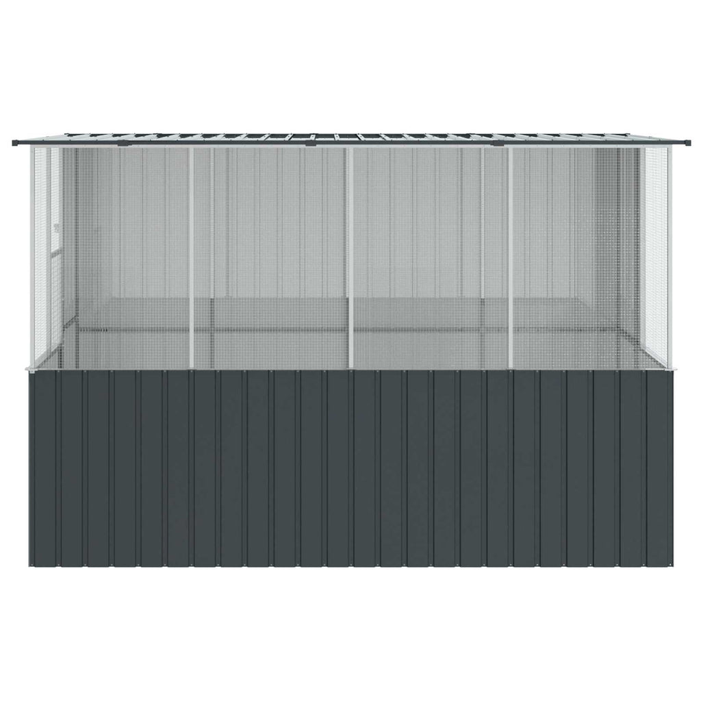 vidaXL Klatka dla ptaków z przechowywaniem Antracyt 165 x 318 x 200 cm