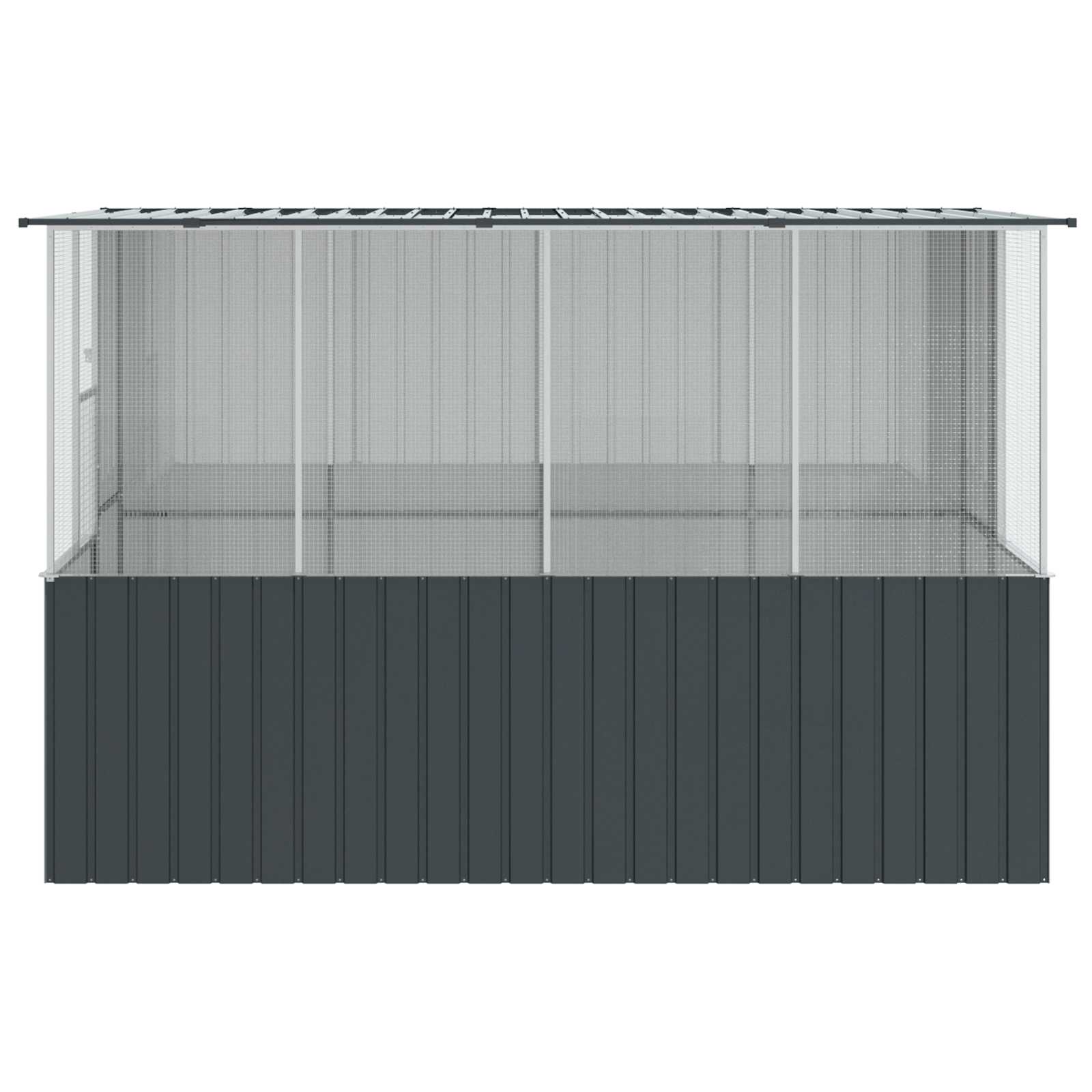 vidaXL Klatka dla ptaków z przechowywaniem Antracyt 165 x 318 x 200 cm