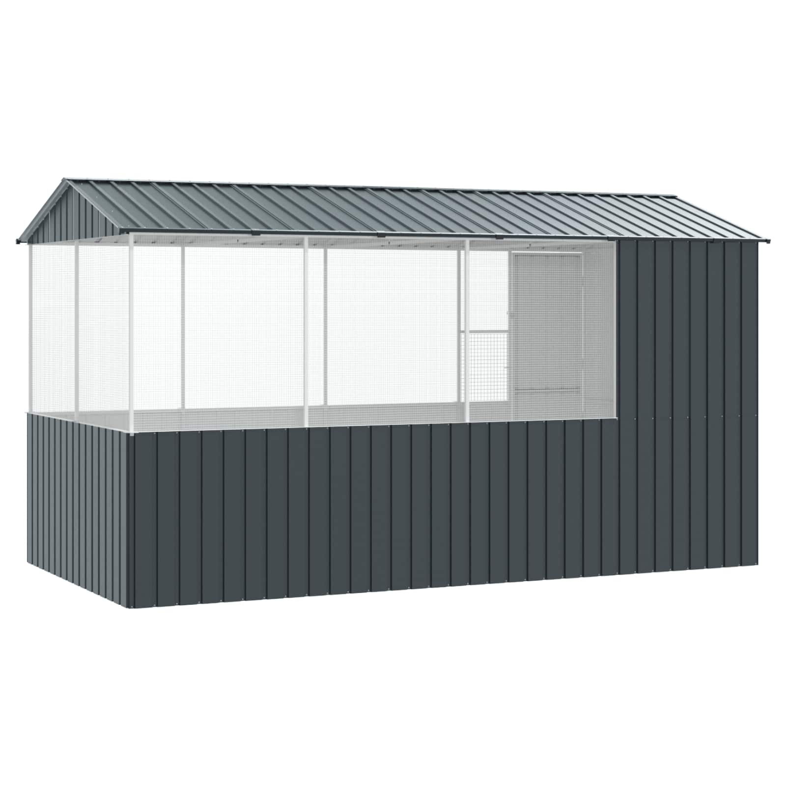 vidaXL Klatka dla ptaków z przechowywaniem Antracyt 410 x 210 x 230 cm