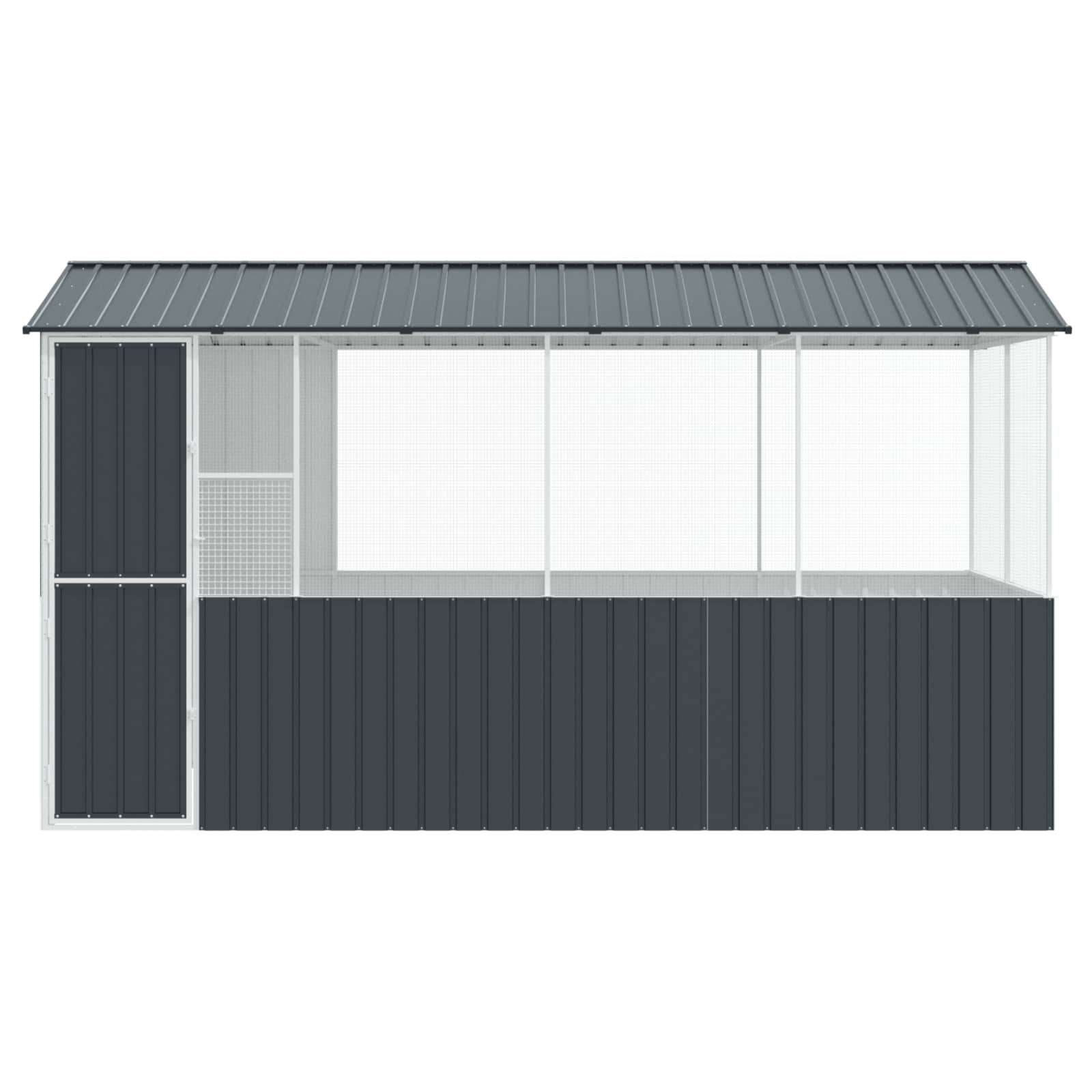 vidaXL Klatka dla ptaków z przechowywaniem Antracyt 410 x 210 x 230 cm