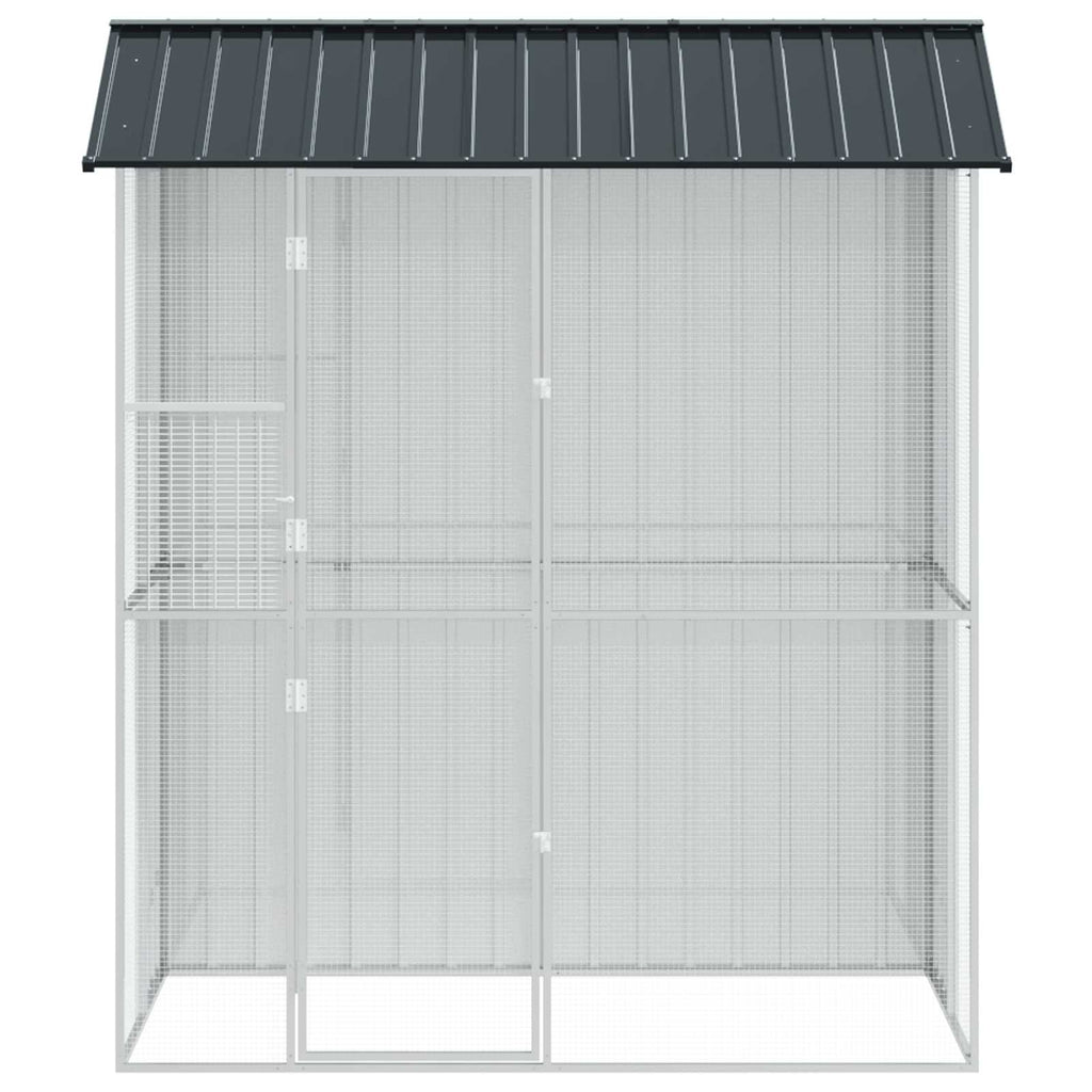vidaXL Klatka dla ptaków z przechowywaniem Antracyt 215 x 110 x 247 cm