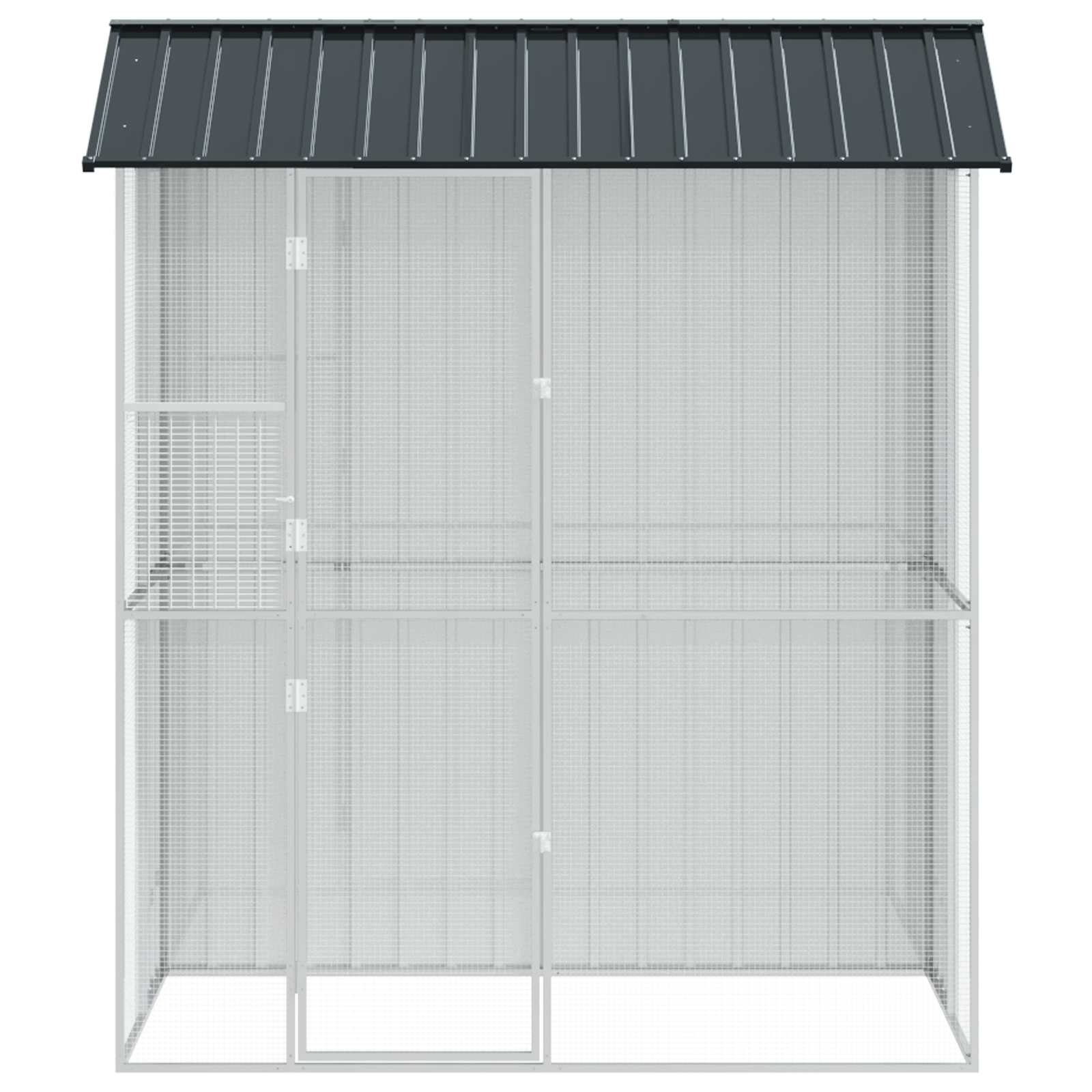 vidaXL Klatka dla ptaków z przechowywaniem Antracyt 215 x 110 x 247 cm