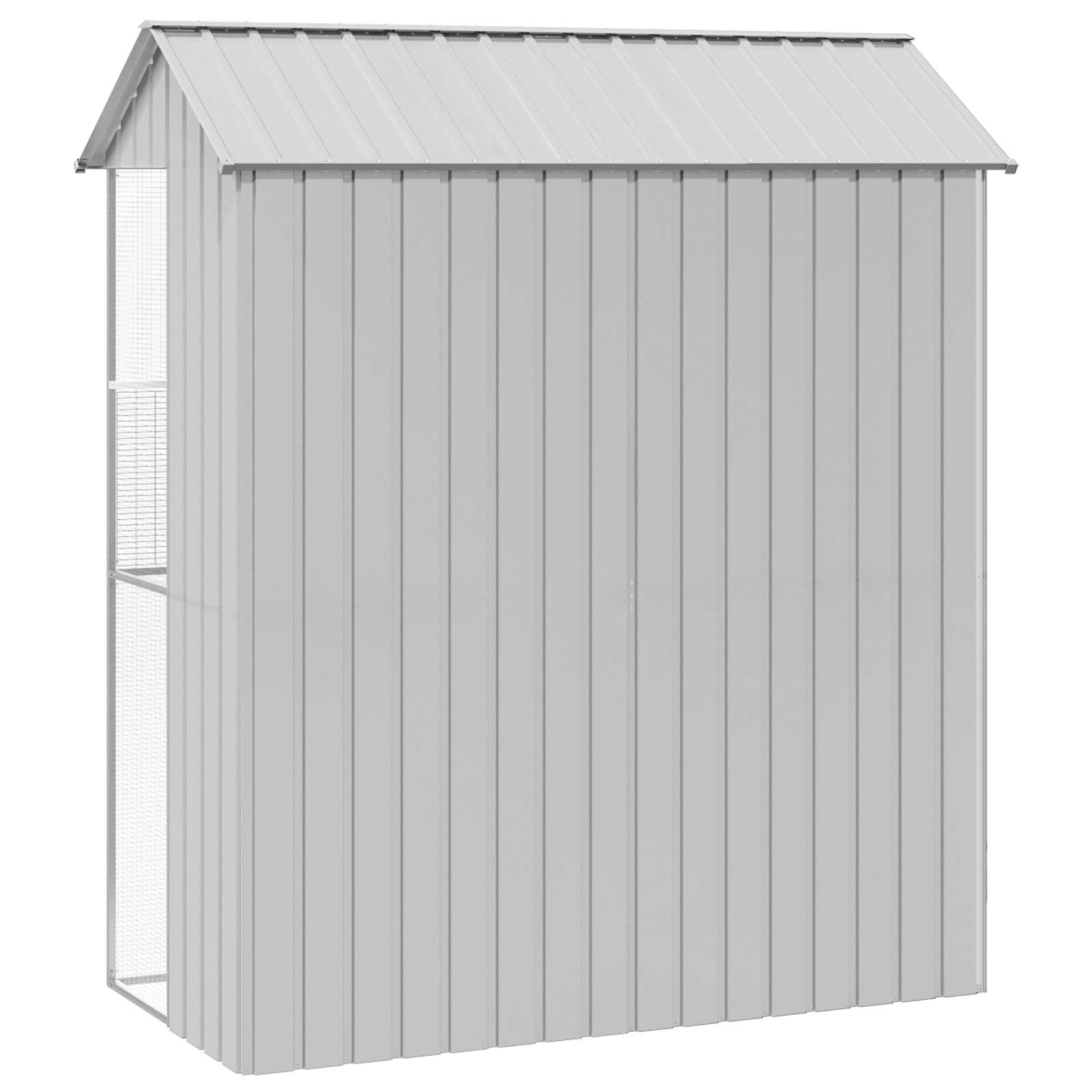 vidaXL Klatka dla ptaków Szary 215 x 110 x 247 cm Stal Galwanizowana
