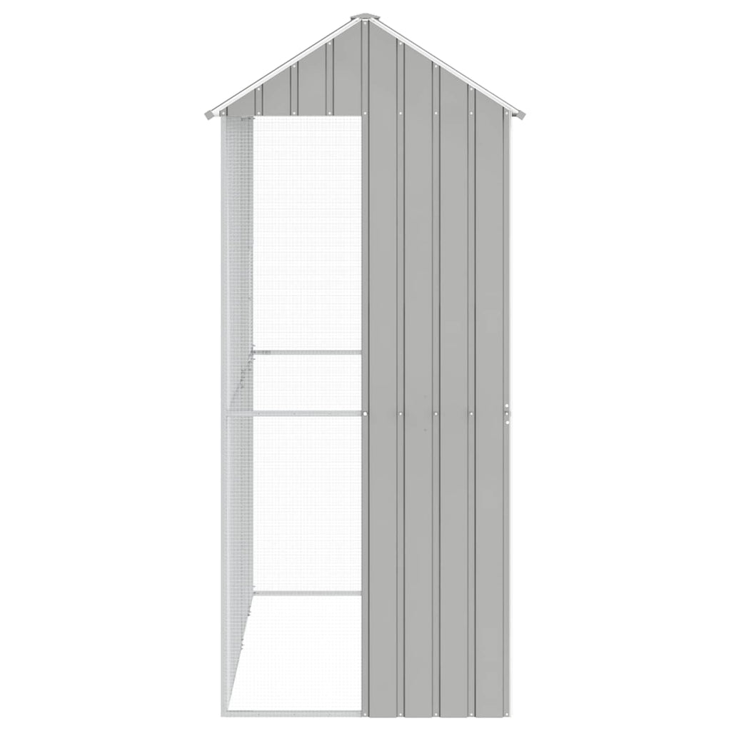 vidaXL Klatka dla ptaków Szary 215 x 110 x 247 cm Stal Galwanizowana