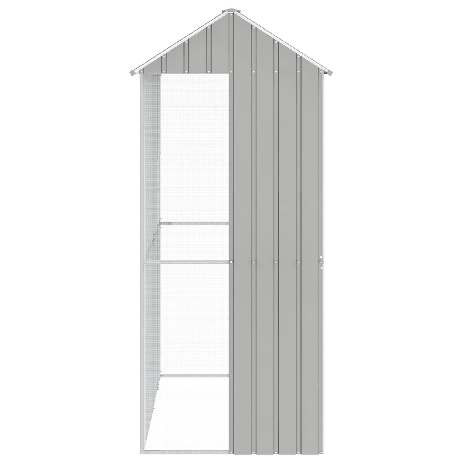 vidaXL Klatka dla ptaków Szary 215 x 110 x 247 cm Stal Galwanizowana