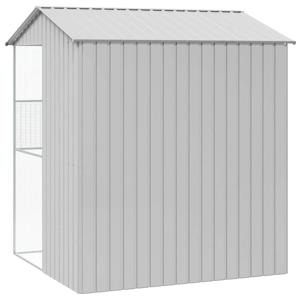 vidaXL Klatka dla ptaków Szary 215 x 210 x 247 cm Stal Galwanizowana