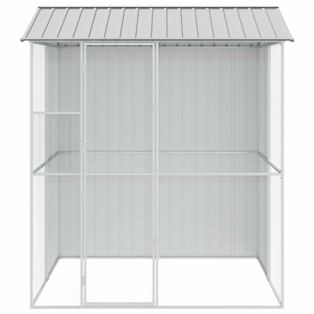 vidaXL Klatka dla ptaków Szary 215 x 210 x 247 cm Stal Galwanizowana
