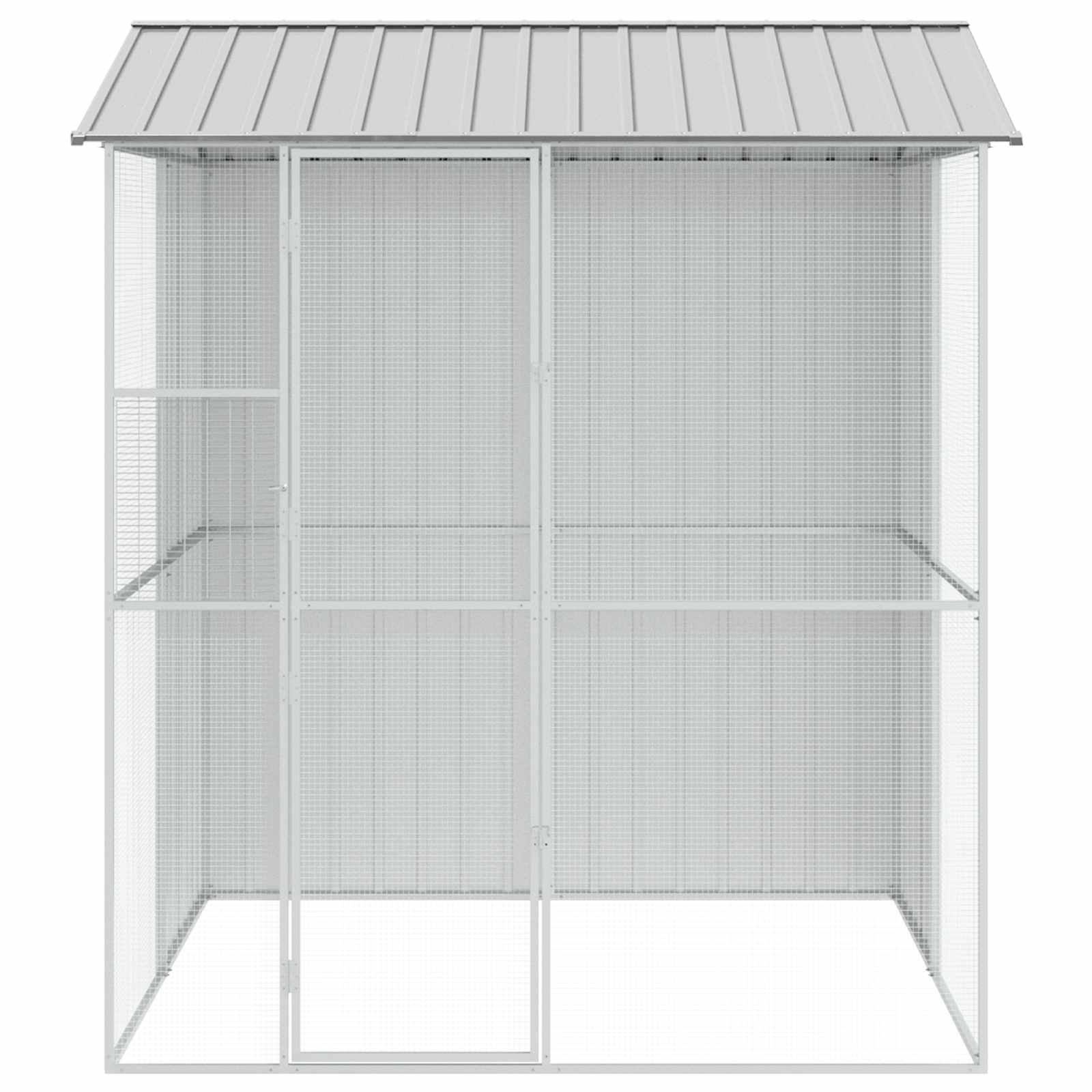 vidaXL Klatka dla ptaków Szary 215 x 210 x 247 cm Stal Galwanizowana