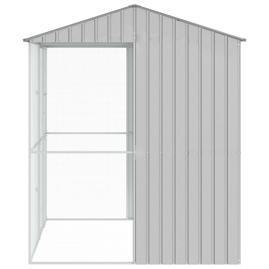 vidaXL Klatka dla ptaków Szary 215 x 210 x 247 cm Stal Galwanizowana