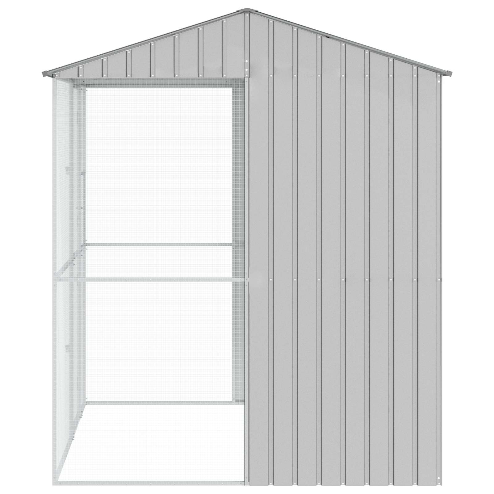 vidaXL Klatka dla ptaków Szary 215 x 210 x 247 cm Stal Galwanizowana