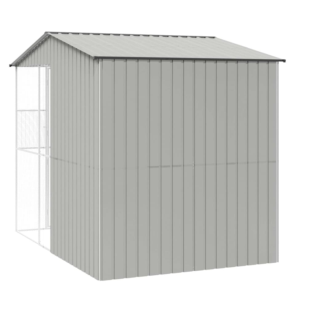 vidaXL Klatka dla ptaków Szary 215 x 310 x 247 cm Stal Galwanizowana