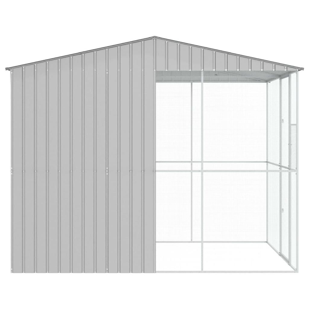 vidaXL Klatka dla ptaków Szary 215 x 310 x 247 cm Stal Galwanizowana