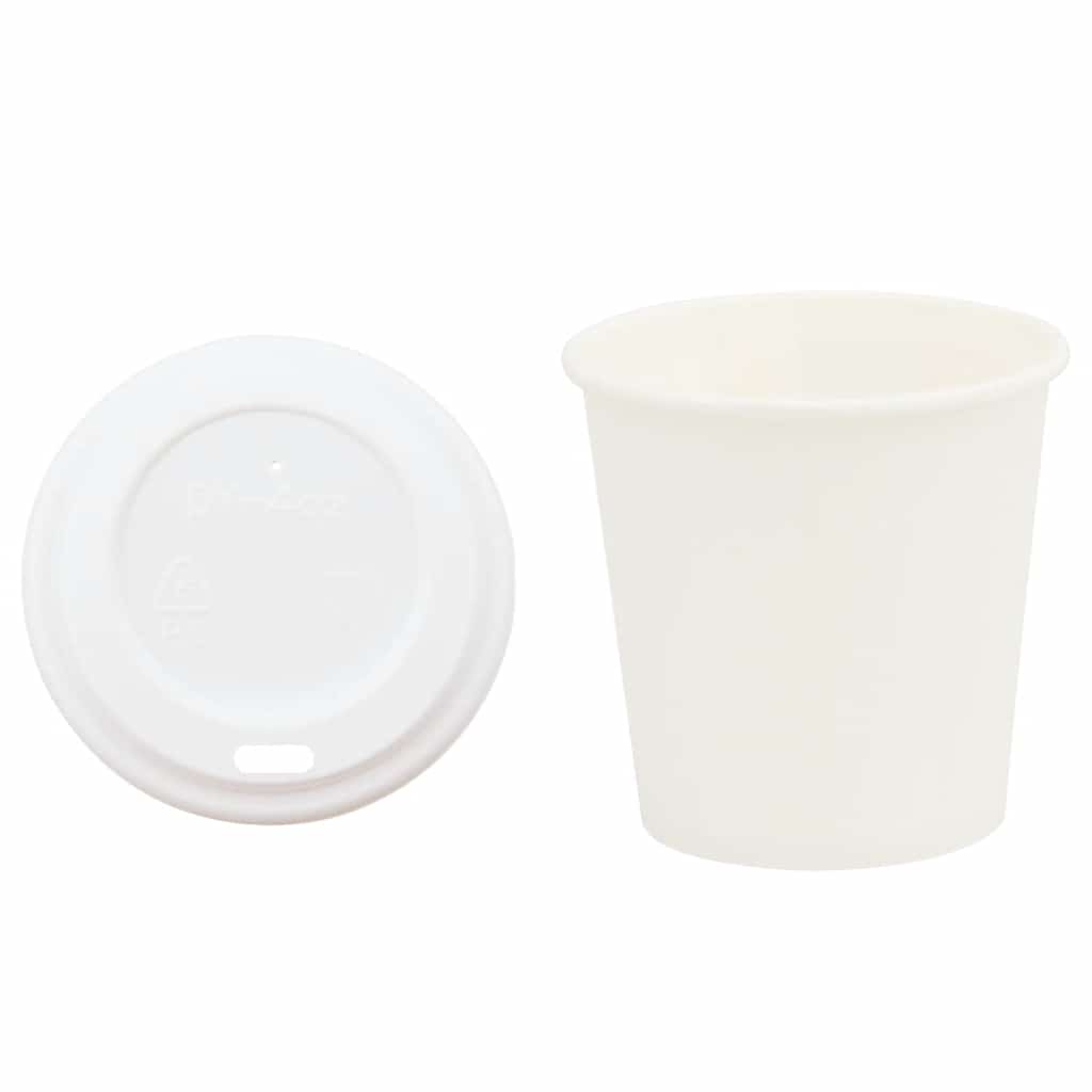 vidaXL Papierowe kubki z pokrywkami, 1000 szt., 4oz, 100ml