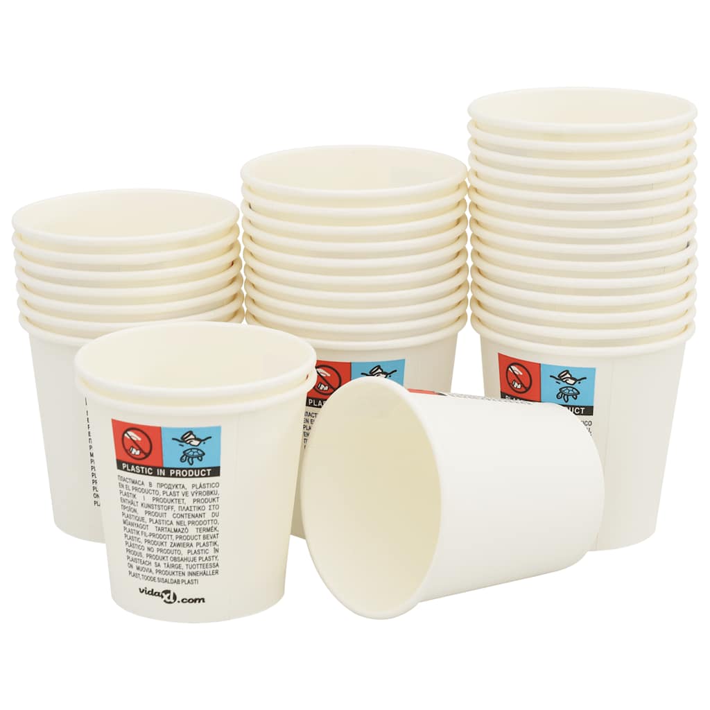 vidaXL Papierowe kubki z pokrywkami, 1000 szt., 4oz, 100ml