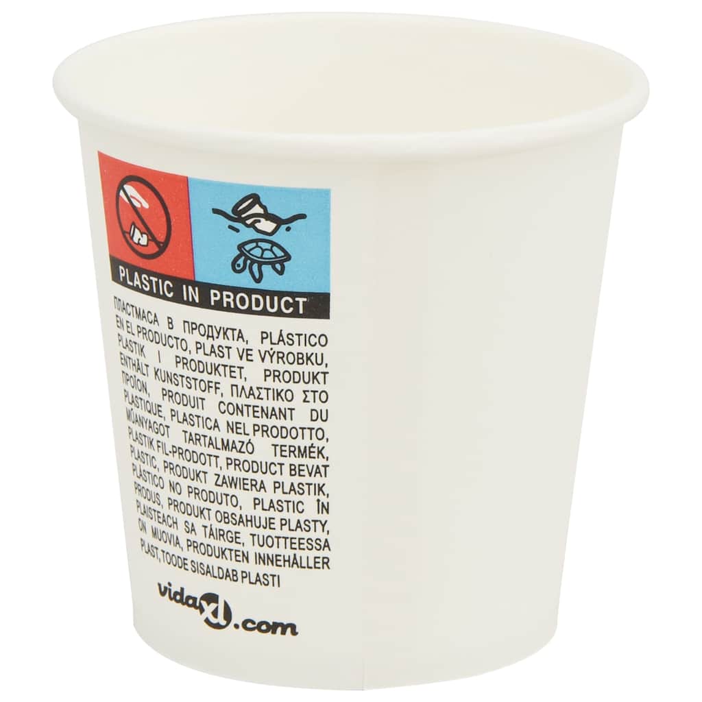 vidaXL Papierowe kubki z pokrywkami, 1000 szt., 4oz, 100ml