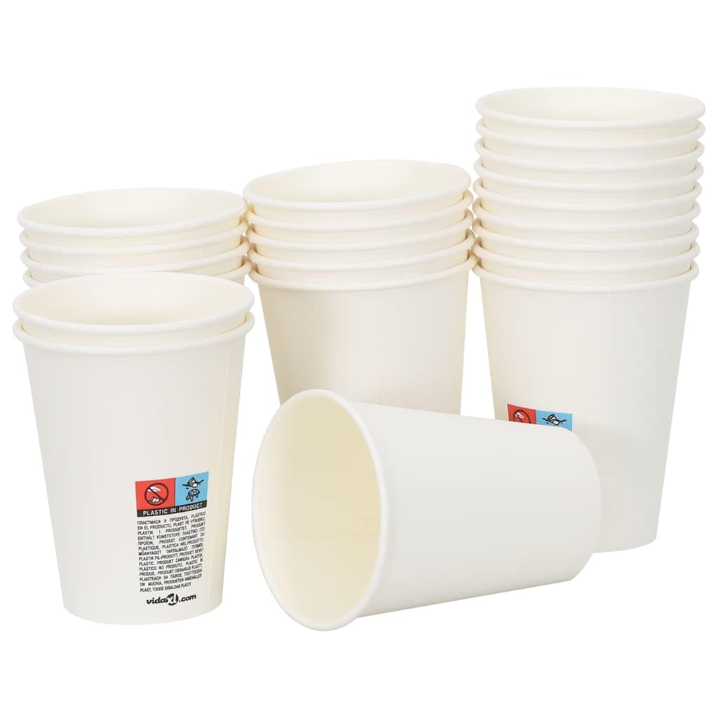 vidaXL Papierowe kubki z pokrywkami, 1000 szt., 12oz, 300ml