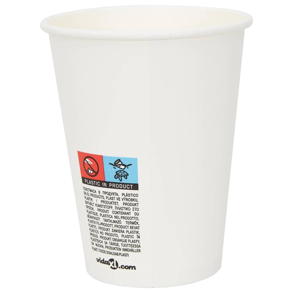 vidaXL Papierowe kubki z pokrywkami, 1000 szt., 12oz, 300ml