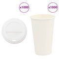 vidaXL Papierowe kubki z pokrywkami, 1000 szt., 16oz, 400ml