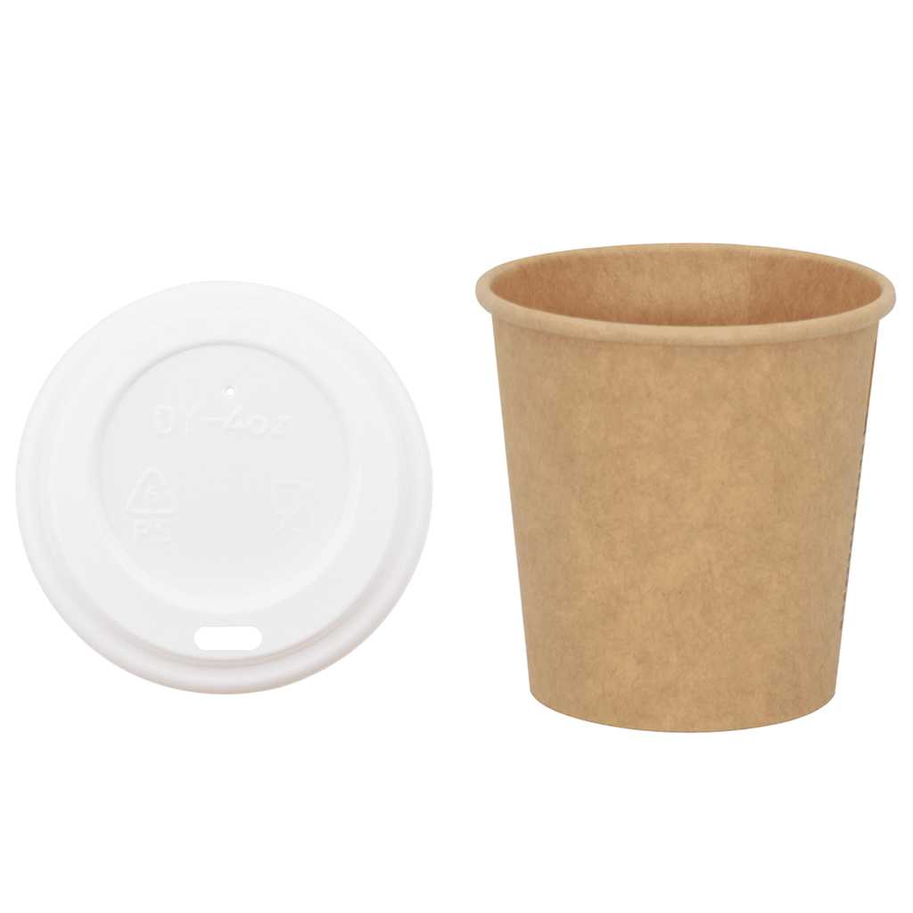 vidaXL Papierowe kubki z pokrywkami, 1000 szt., 4oz, 100ml