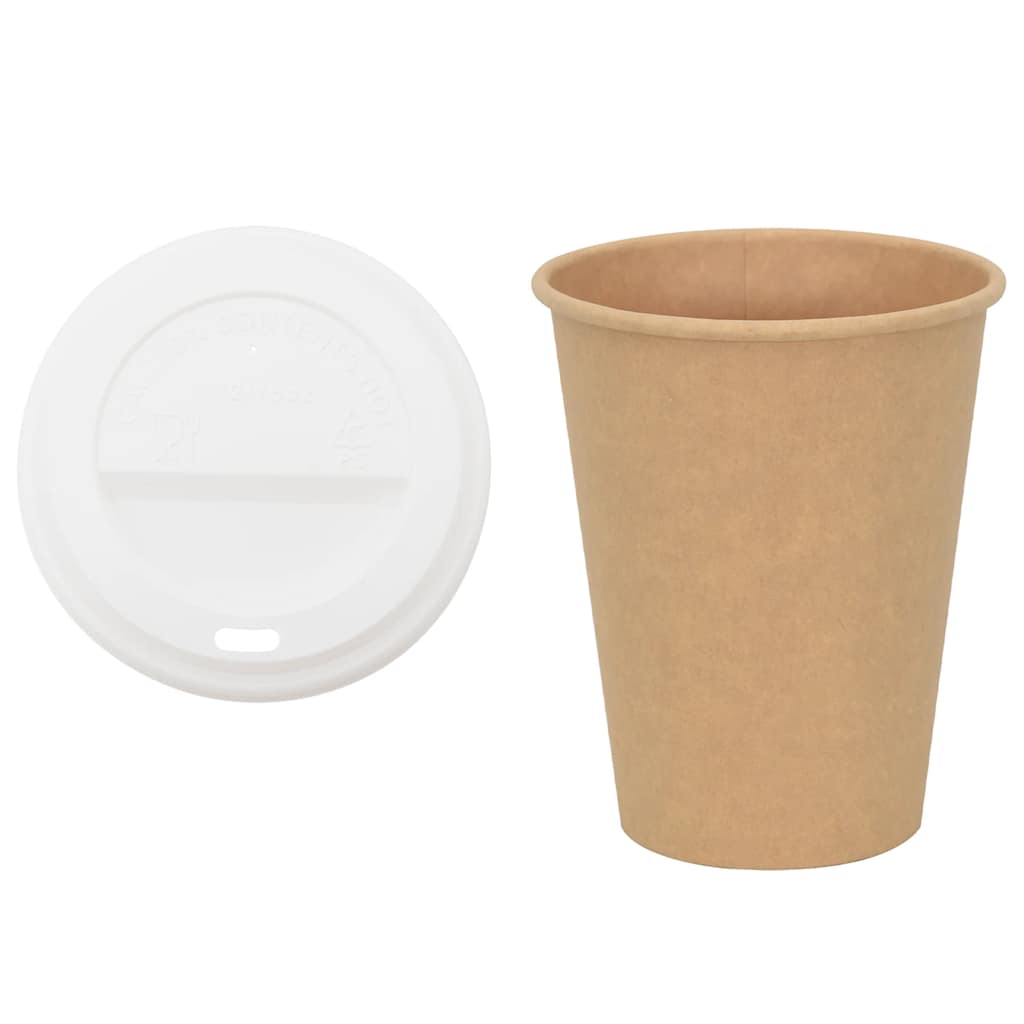 vidaXL Papierowe kubki z pokrywkami, 1000 szt., 12oz, 300ml
