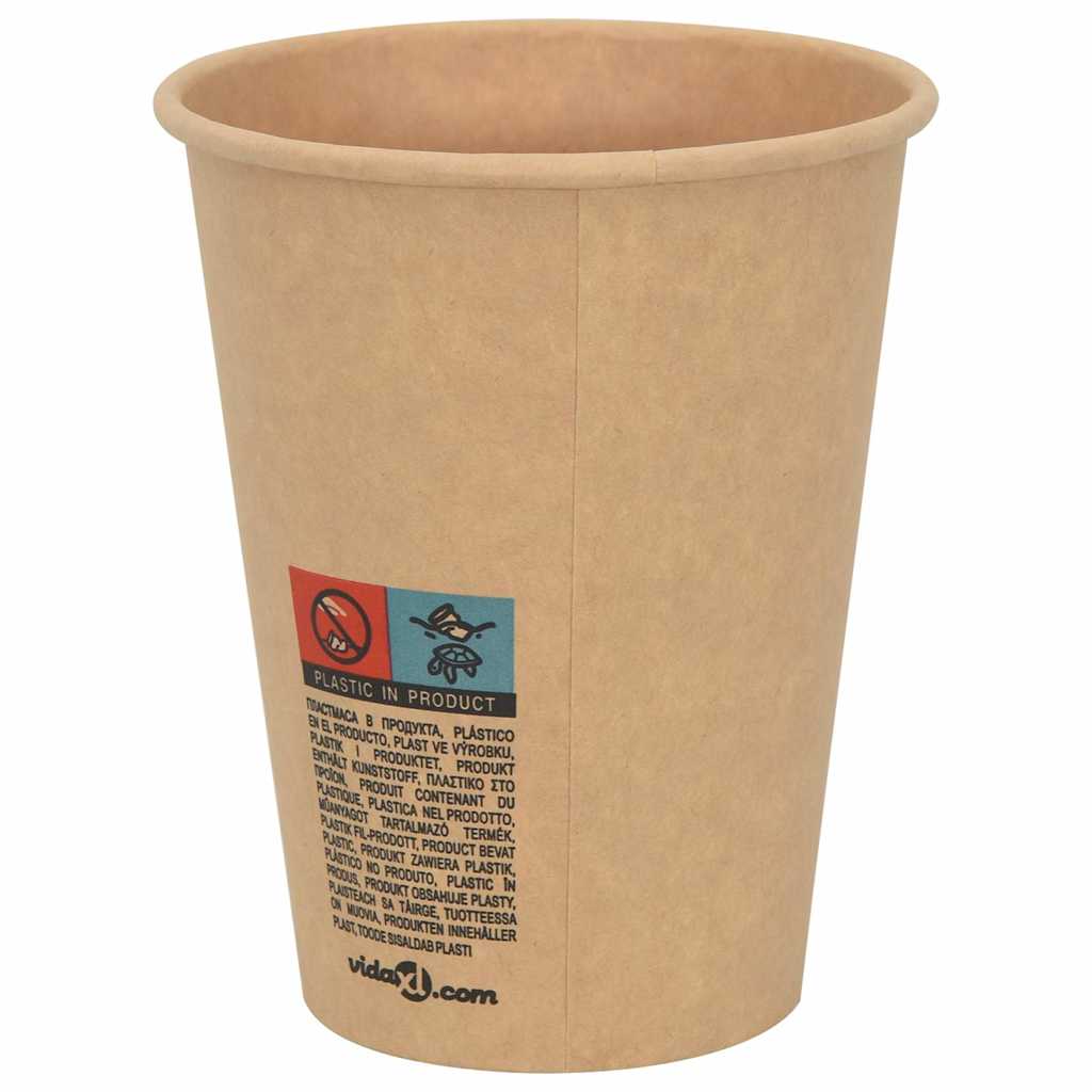 vidaXL Papierowe kubki z pokrywkami, 1000 szt., 12oz, 300ml