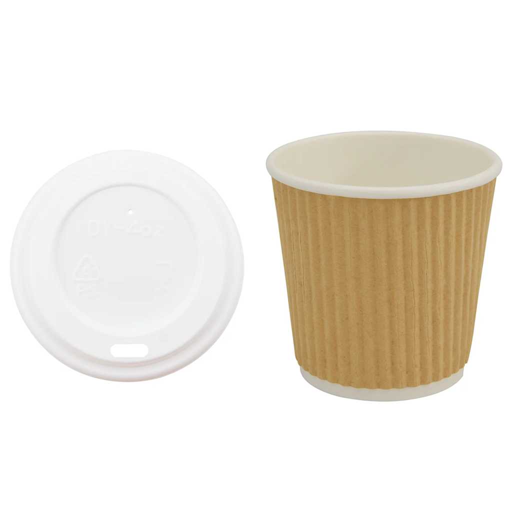 vidaXL Papierowe kubki z pokrywkami, 1000 szt., 4oz, 100ml