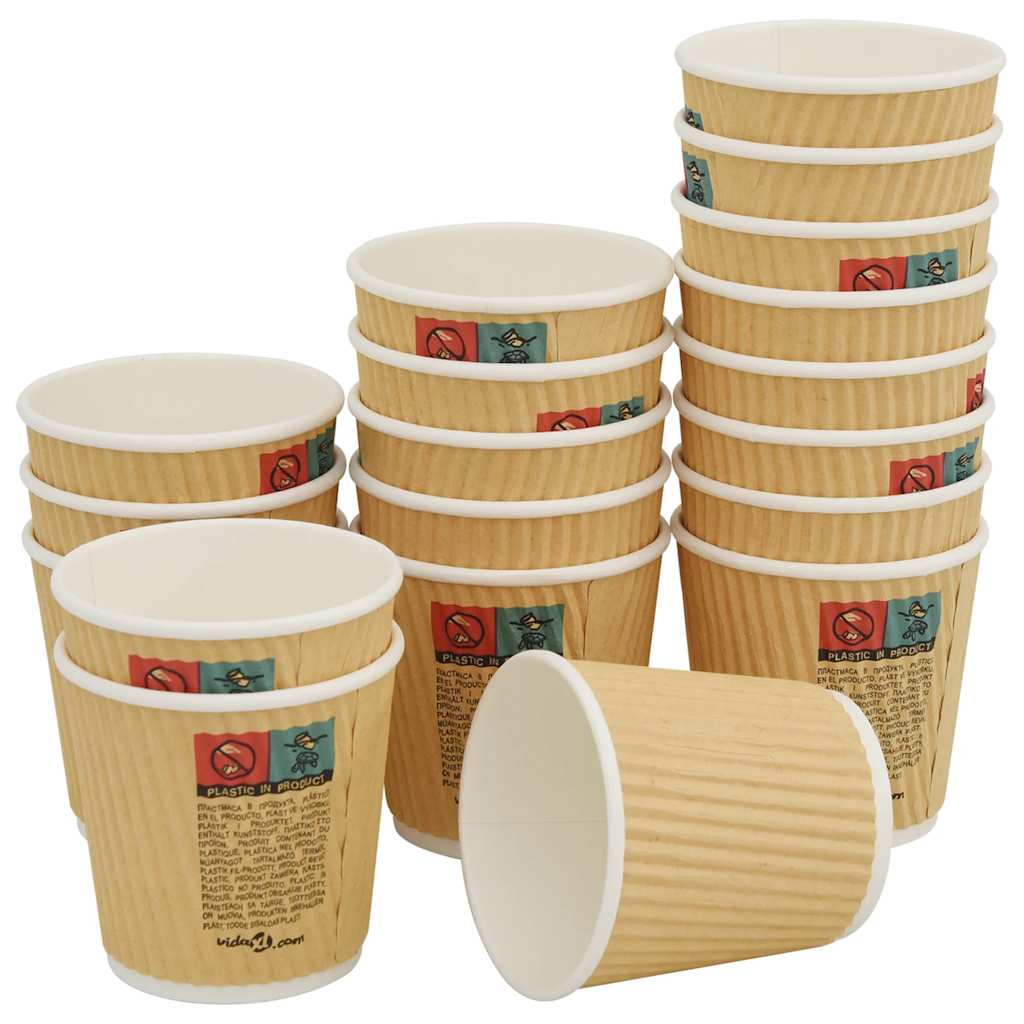 vidaXL Papierowe kubki z pokrywkami, 1000 szt., 4oz, 100ml