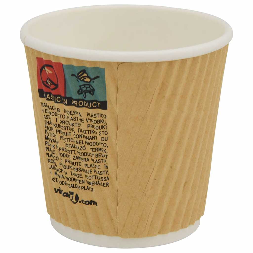 vidaXL Papierowe kubki z pokrywkami, 1000 szt., 4oz, 100ml