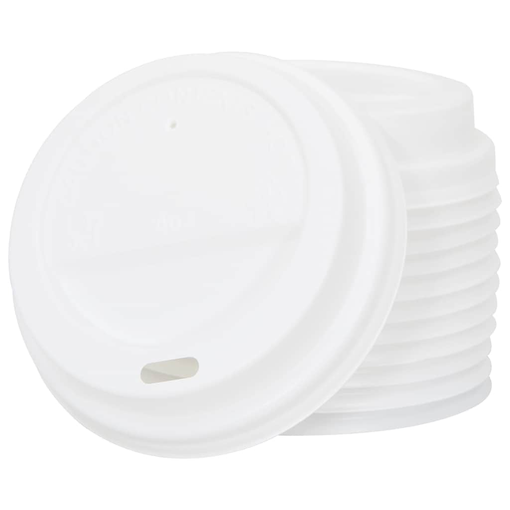 vidaXL Papierowe kubki z pokrywkami, 1000 szt., 8oz, 200ml