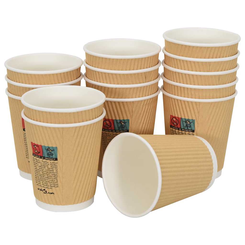 vidaXL Papierowe kubki z pokrywkami, 1000 szt., 8oz, 200ml