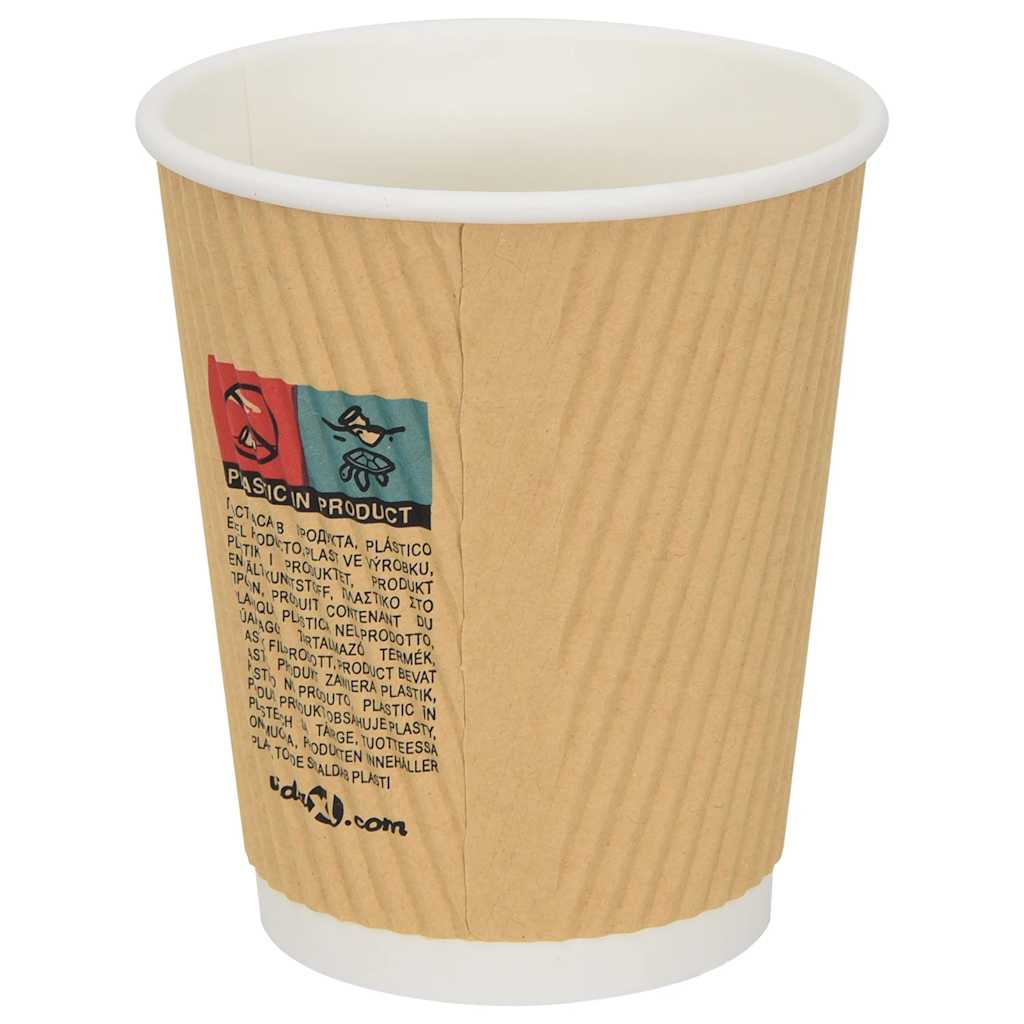 vidaXL Papierowe kubki z pokrywkami, 1000 szt., 8oz, 200ml