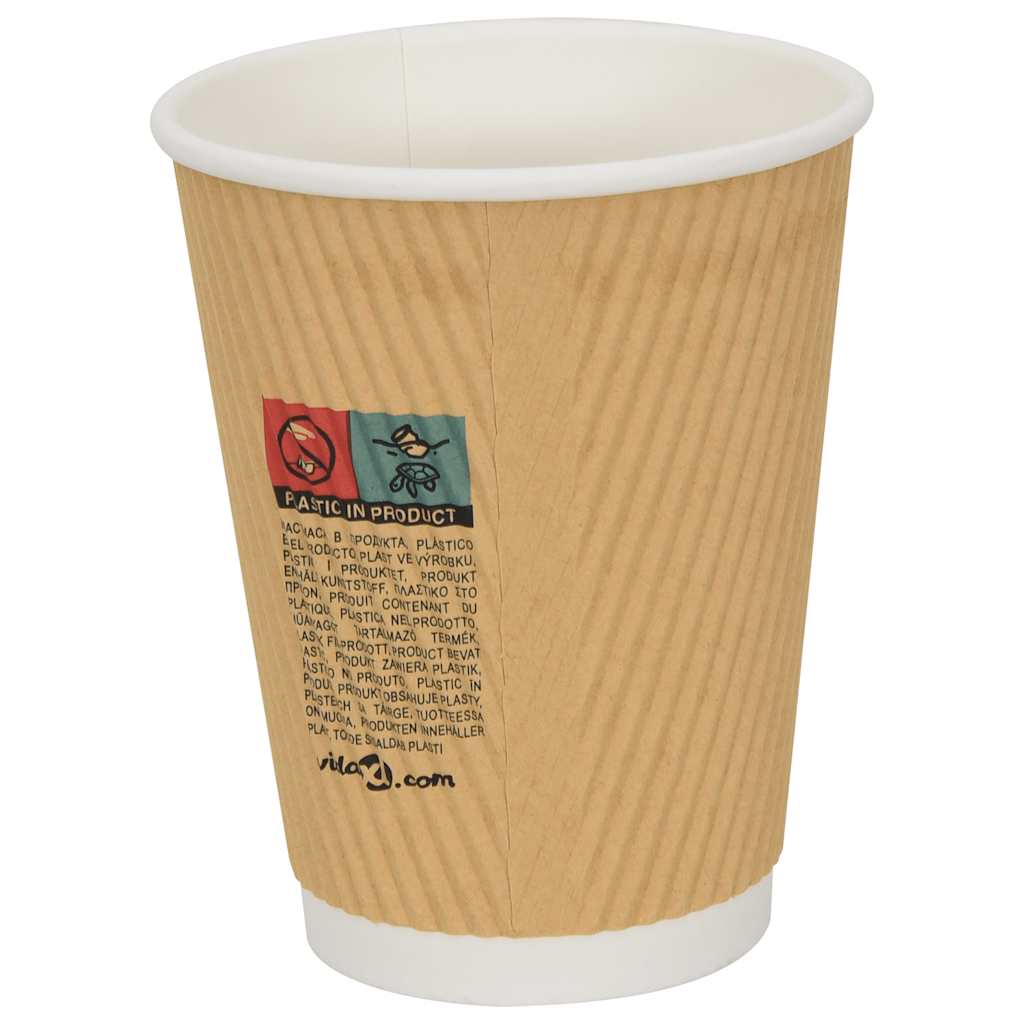 vidaXL Papierowe kubki z pokrywkami, 1000 szt., 12oz, 300ml
