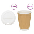vidaXL Papierowe kubki z pokrywkami, 1000 szt., 16oz, 400ml