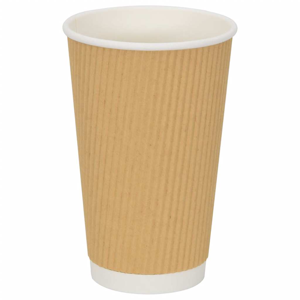 vidaXL Papierowe kubki z pokrywkami, 1000 szt., 16oz, 400ml