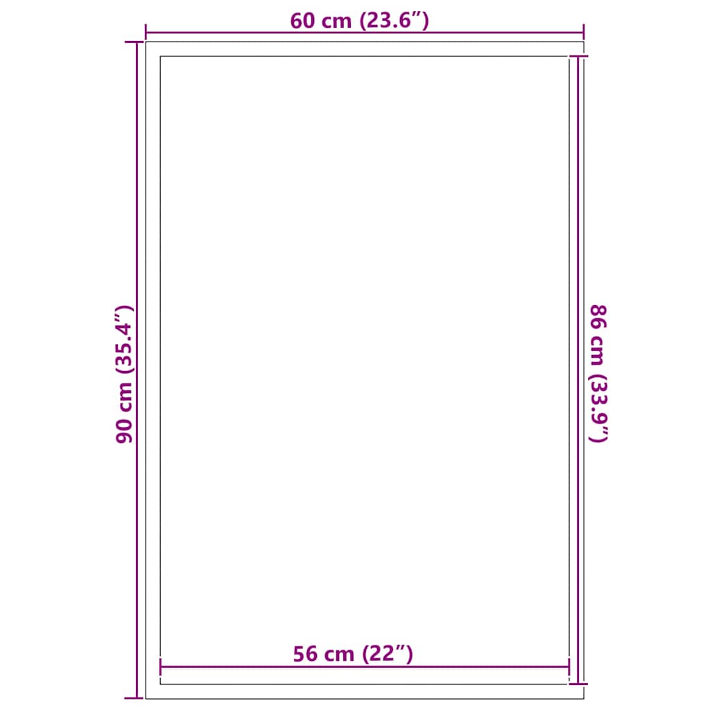 vidaXL Dywanik wejściowy Czarny 60 x 90 cm polipropylen